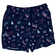 Wave Zone Patriotic Festival Pockets Men’s Swim Trunks Sz M