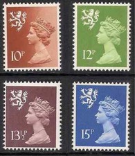 Scotland 1980 S30 10p Centre Band S33 12p S34 13 1/2p S35 15p Set MNH
