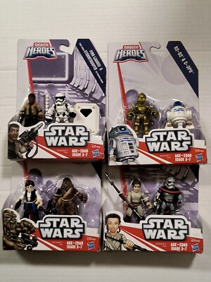 Star Wars Galactic Heroes lot! 4 sets! Han Solo, Chewbacca, Rey, Phasma, Finn