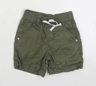 Pumpkin Patch Boys Green 100% Cotton Cargo Shorts Size 2 Years Regular Tie