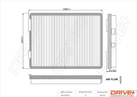 Dr!ve+ DP1110.12.0190 Filter, Innenluft FüR Alpina, Bentley, Bmw, Rolls-Royce-image
