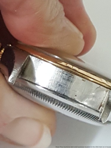 Rolex Oyster Perpetual Red/BK Date Ref# 6075 Ovettone 18k Gold/SS Big BubbleBack - Picture 4 of 12