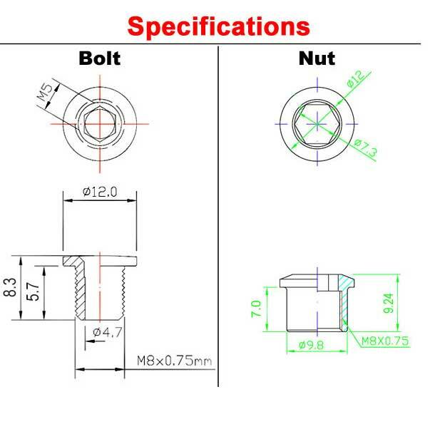 Catena Bici Bulloni Corona/Catena Per Bicicletta Litepro - In Lega Di Alluminio Al7075 Per N 1189609 - Foto 6