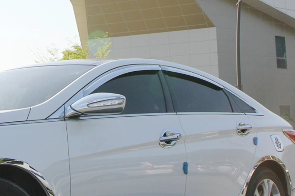 Chrome Door Visor Rain Vent Window Guard Silver A473 for Hyundai SONATA 2010~13 - Image 4 of 4