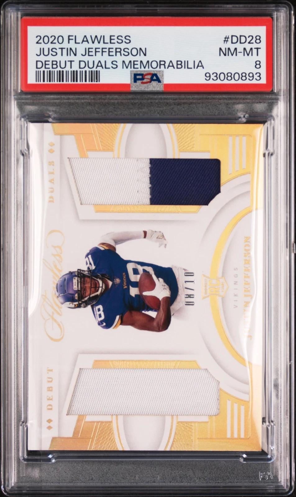 Justin Jefferson Panini Flawless Debut Duals Memorabilia #DD28 Base