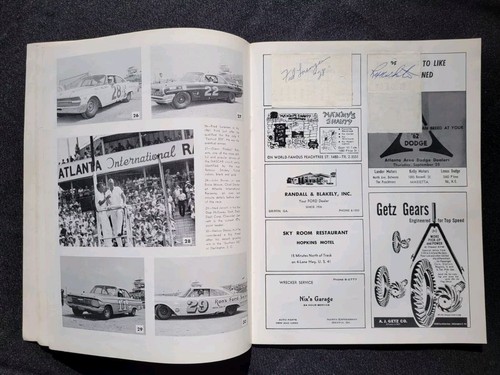 1961 NASCAR Atlanta Dixie 400 Program/Ticket/Lineup/Signed, David Pearson Win #3 - Picture 9 of 17