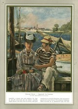 Document ancien  Edouard Manet Argenteuil les canotiers 1937 issue de magazine 