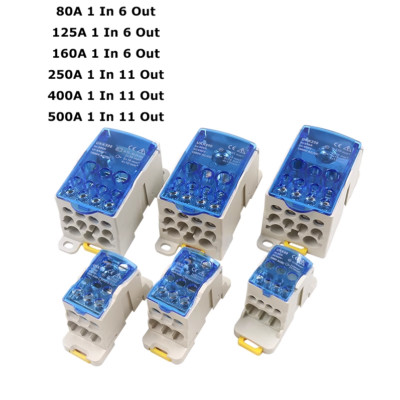 80A ~ 500A Power Junction Box Distribution Terminal Block Connector DIN Rail