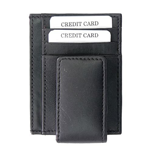 Magnetic Credit Card, Money Clip Genuine Leather Business Card Holder