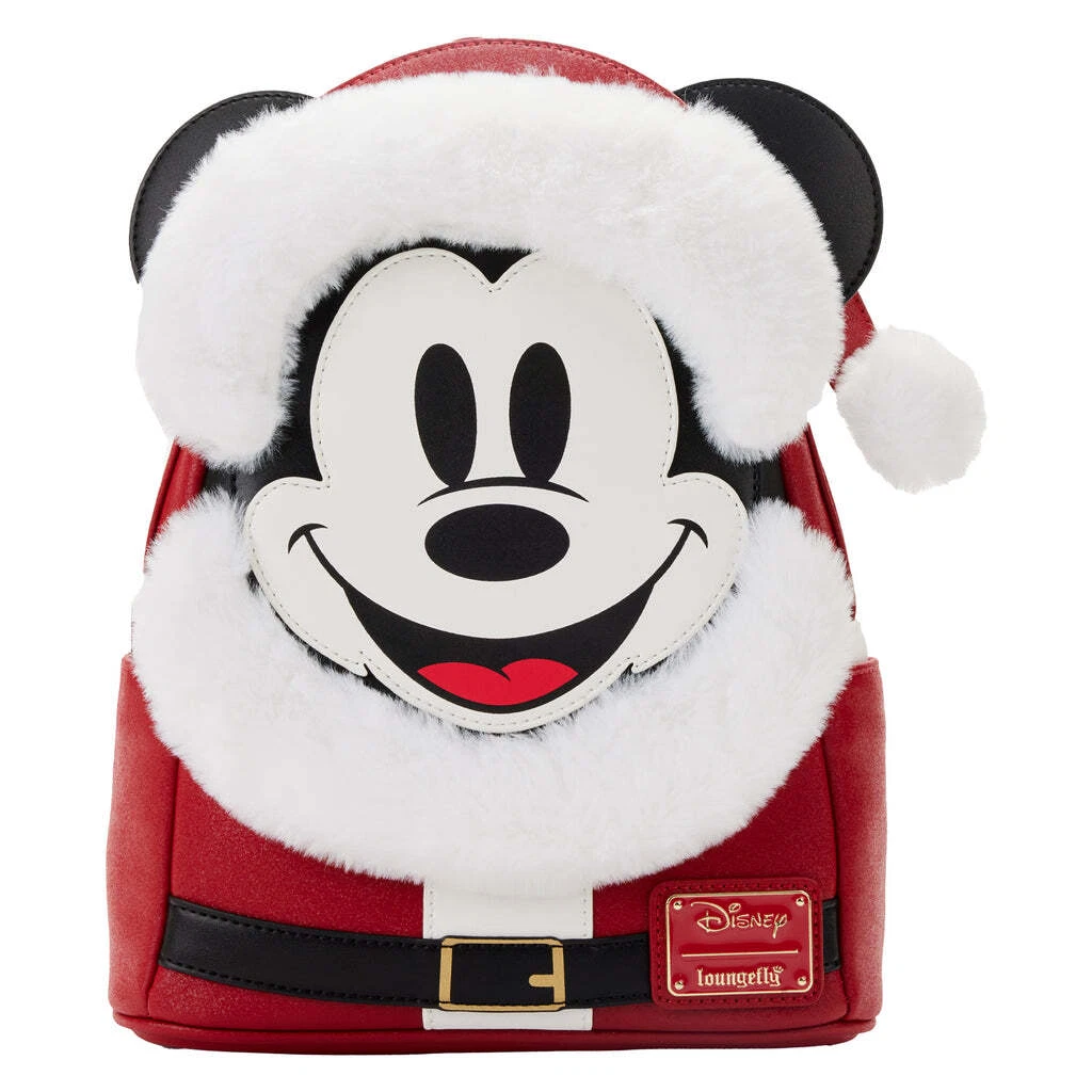 Exclusive Loungefly Glitter Mickey Mouse Santa Mini Backpack | eBay