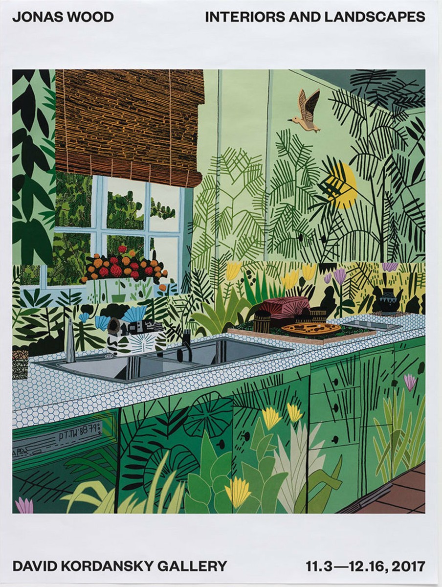 JONAS WOOD 'Jungle Kitchen' 2017 Exhibition Poster Interiors