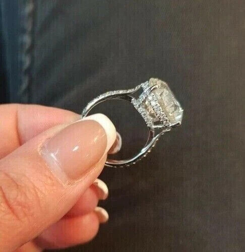 3.00Ct Round Cut Lab Created Diamond Engagement Ring 14K White Gold Finish - Picture 6 of 6
