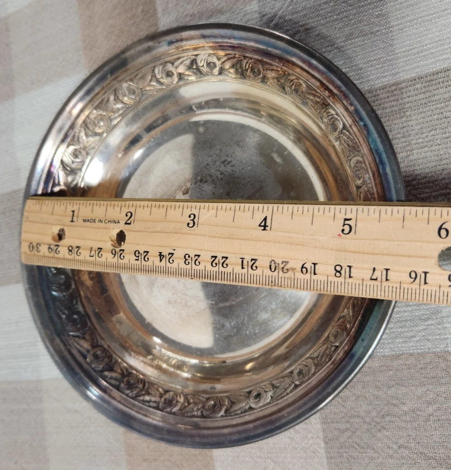 Reed & Barton Classic 1204 Cuenco/Plato Tuerca Plato Sin Pulir 5 1/2 pulgadas Foto 4 de 4