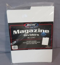 BCW Pack of 25 White Magazine Dividers 8 1/2" x 11 1/4" Write-on Tab Brand New