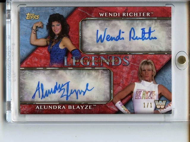2017 Topps Legends of WWE Alundra Blayze Wendi Richter Dual Auto Red 1/1
