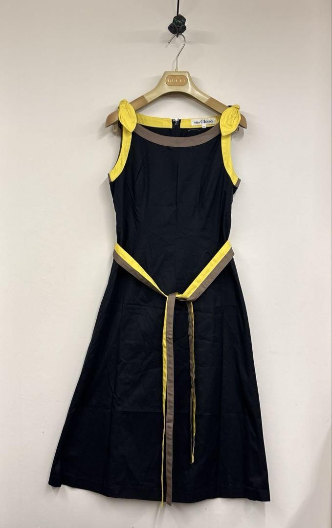 Miss Chloe One-piece Sleeveless 100% Cotton Black Concealed