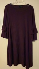 AGB Woman's Burgundy Red Sweater Mini Dress Size S Ruffle Sleeves