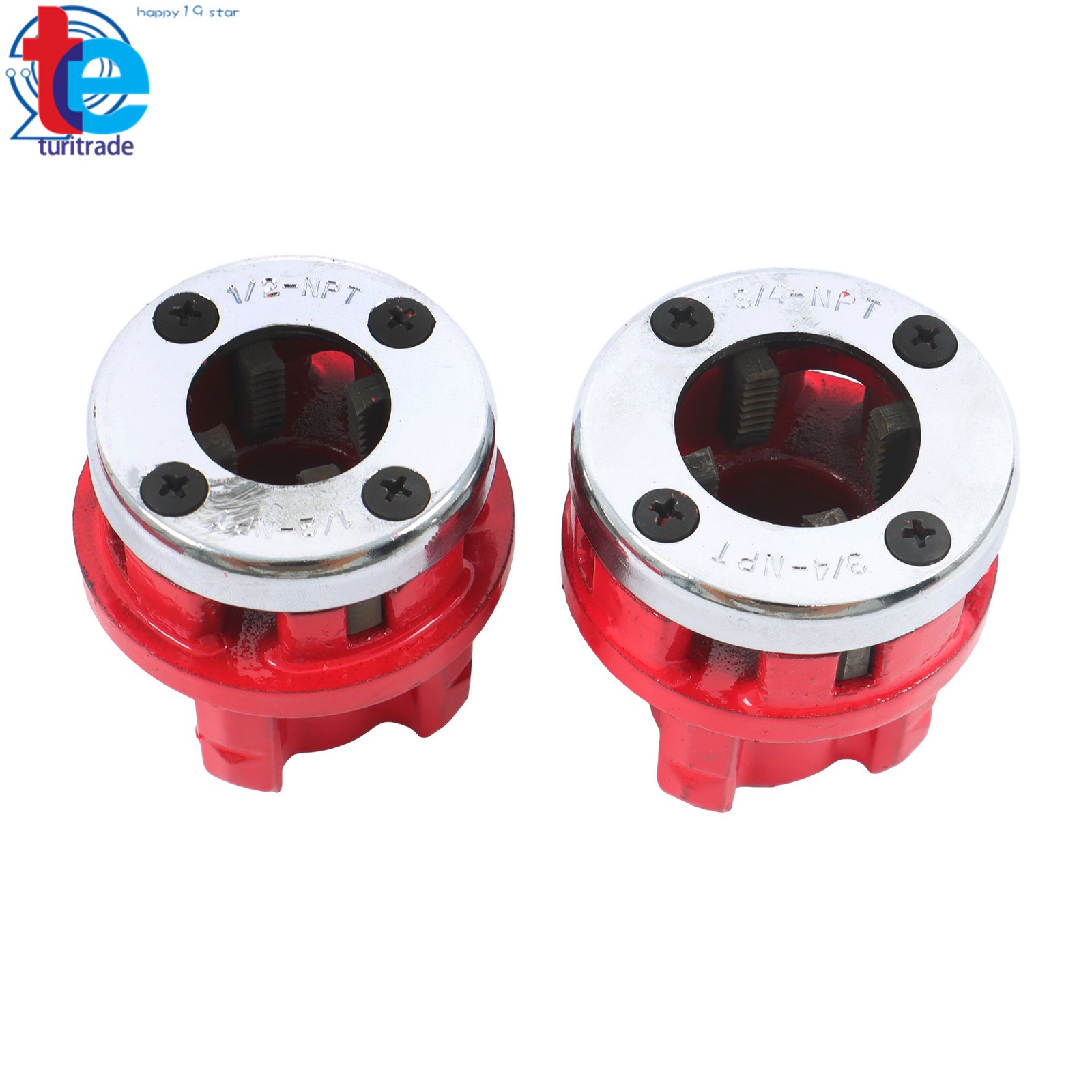 Pipe Threader 1/2" 3/4" 1" NPT Pipe Threading Tool Manual Ratchet With 3 Dies