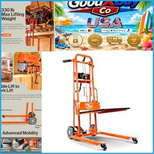 Material Lift Stacker 330 Lb Capacity 40 Inch Lift Manual Winch Fork Hand Truck Material Lift Stacker 330 Lb Capacity 40 Inch Lift Manual Winch Fork Hand Truck