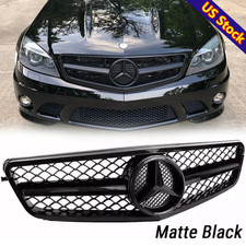 Black Front Grill Wemblem For Mercedes Benz W204 C250 C300 2008-2014 Grille
