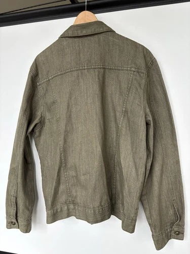 Agile Men's XL Maroon Denim Jacket Casual Button-Up Green image 7