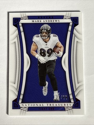 2022 Panini National Treasures Mark Andrews Jersey Number Red Foil /89 Ravens SP
