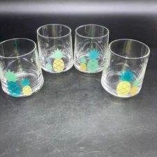 Chic & Tonic Pineapple Lowball Glasses Set of 4