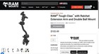 RAP-418-400-PA-202U  RAM Tough-Claw with Ratchet Extension Arm NEW — photo 2