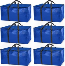 ClearSpace Heavy Duty Moving Bags or Storage Bag – Large 6 Pack, Blue 