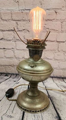 Vintage Aladdin No # 6 Brass Converted Oil Lamp Base No Shade