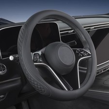 Leather Steering Wheel Cover Compatible With Toyota Rav4 Camry 2026 Black