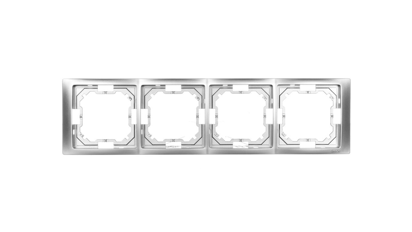 Simon Basic Neos Quad Frame Silver Matt BMRC4/43