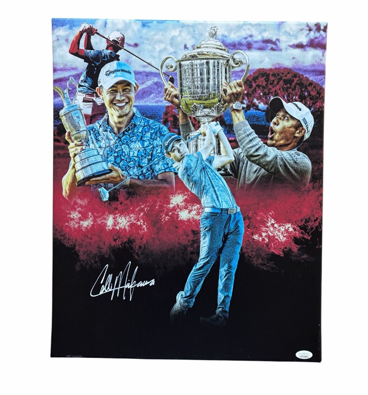 Collin Morikawa Autographed Signed Canvas 16x20 Professional Golfer Auto 