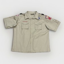 Boy Scouts BSA Adult Extra Large XL Khaki Tan Uniform Shirt Cargo Pockets