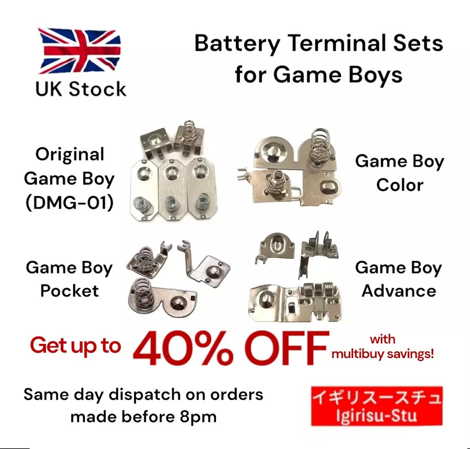 Nintendo Game Boy/Gameboy Replacement Battery Contacts/Terminals/Springs
