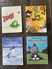Kids books Cheerios Jump Say What Where is Home Little Pip Digby English Spanish