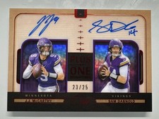2024 Panini One JJ McCarthy Sam Darnold Dual On-Card Auto 23/25 Jersey
