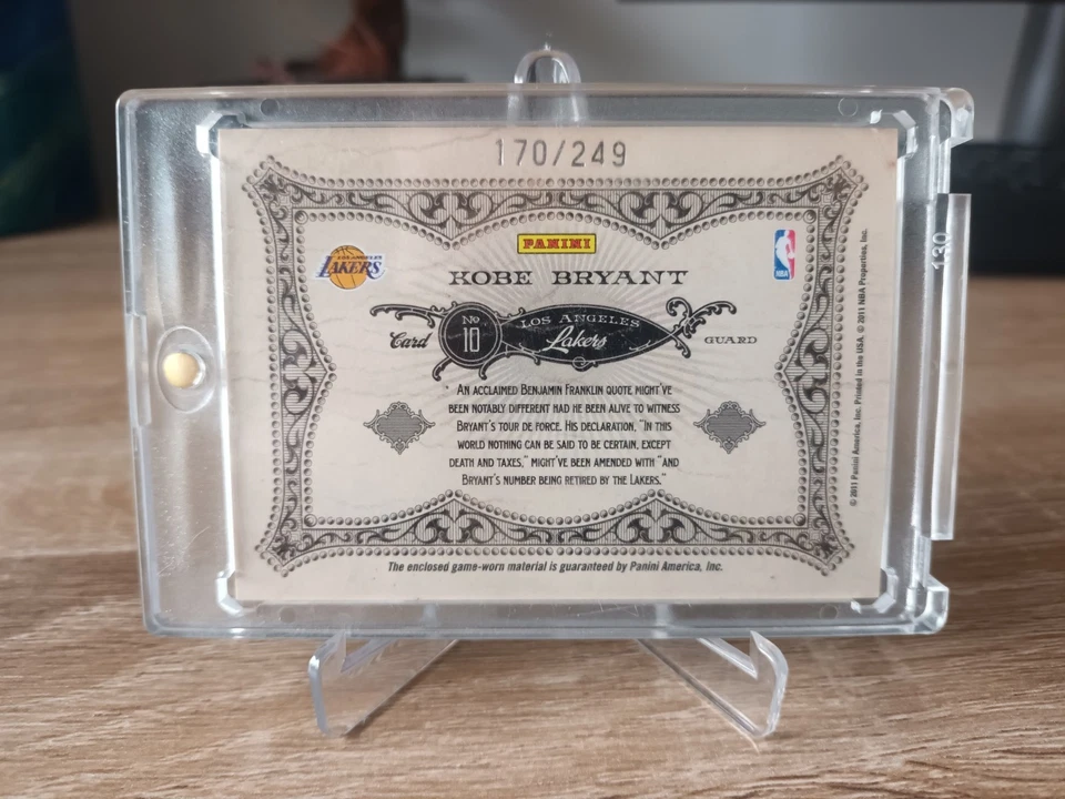 Memorabilia de coronas de oro estándar de oro Panini 2010-11/249 Kobe Bryant Foto 3 de 4