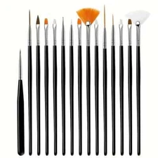 15pcs Fine Detail Paint Brush Set - Perfect for Detailing & Art Painting