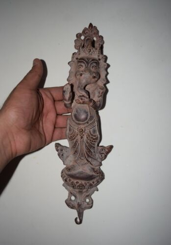 14'' Inches Ganesha Door Pull Metal Brass Door Ganpati Bow Cabinet Handles HK349 - Picture 12 of 12
