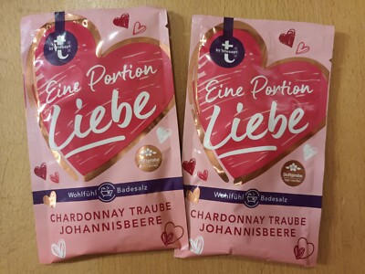 Tetesept Badesalz „Eine Portion Liebe“ – 60 G, Mit Kakaobutter & Traubenextrakt