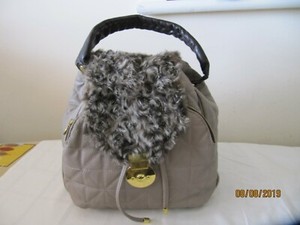 river island fur purse