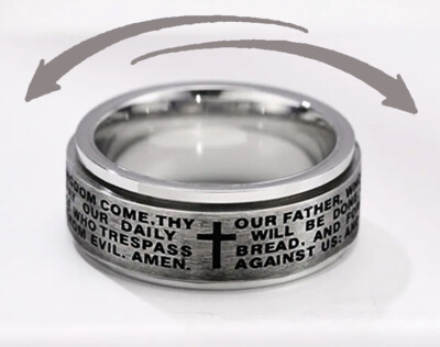 Edelstahl *** Antistress Spinning- Ring Bibel