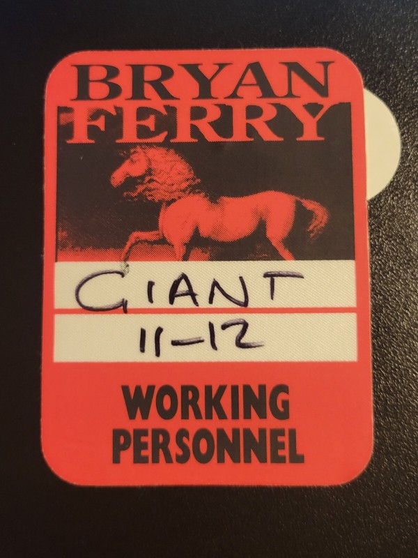 1994 BRYAN FERRY-UNSUED BACKSTAGE PASS-MAMOUNA TOUR