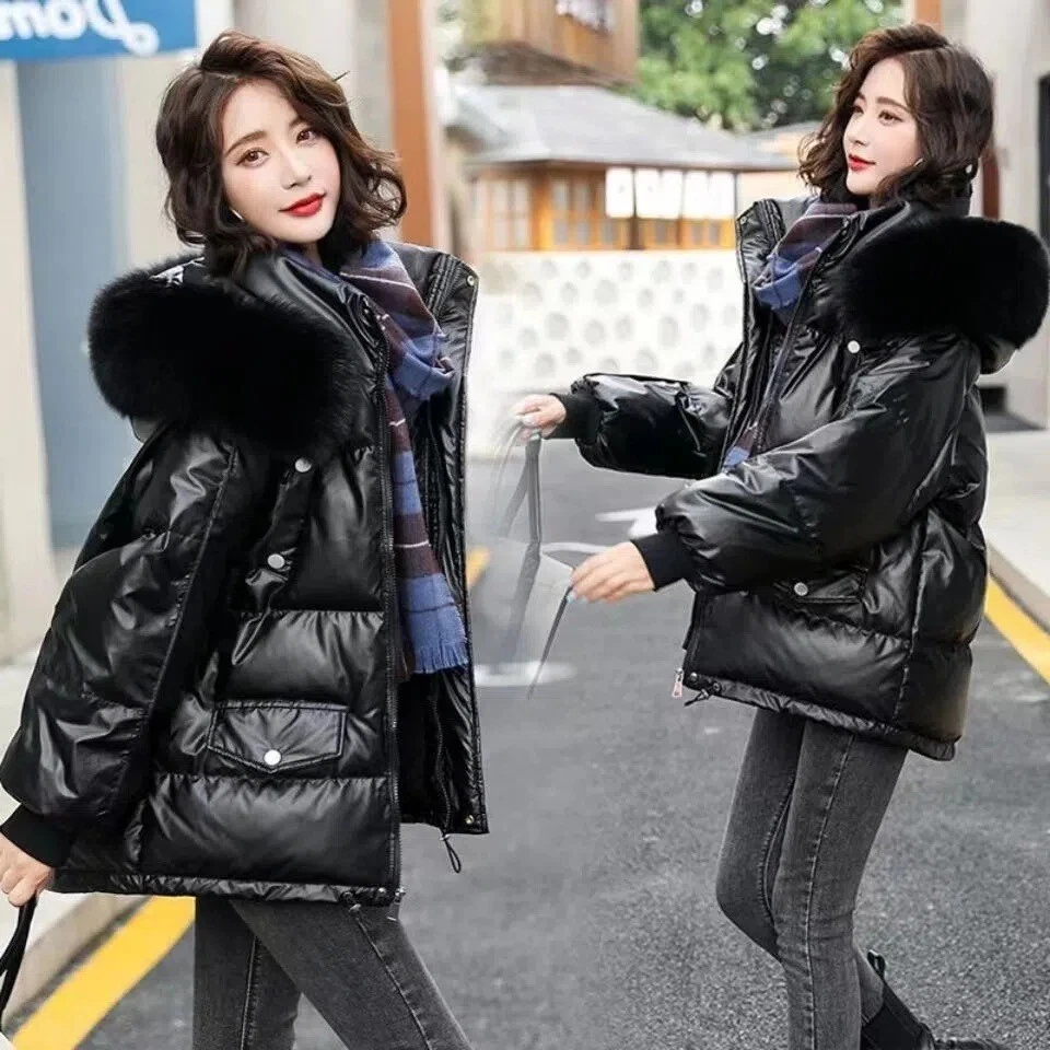 Down Jacket Women New Short Korean Glossy Duck Down Slim High end Warm Jacket