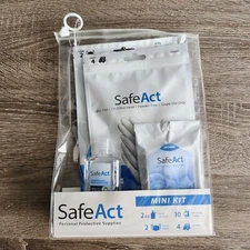 SAFE ACT Personal Protective Supply Kit PPE Mini Kit - Wipes,Gloves,Mask - READ