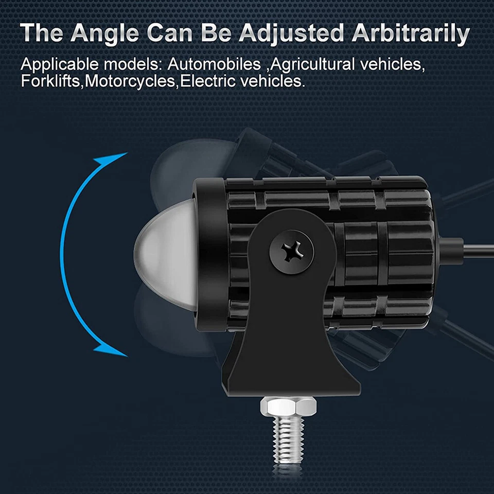 2X Motorrad LED Lampe Zusatzscheinwerfer Scheinwerfer Spot Fog Lampe & Schalter - Bild 2 von 4