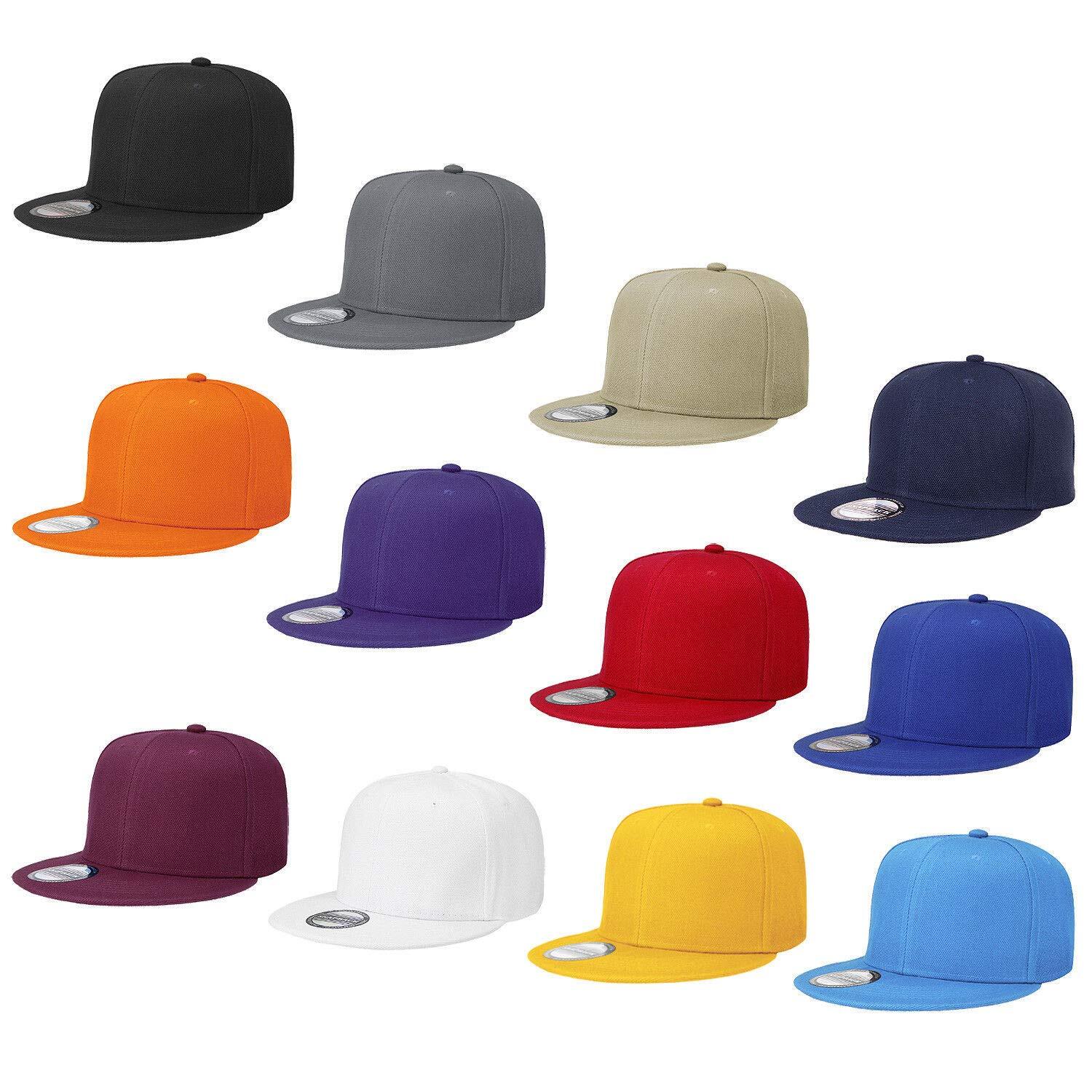 Falari Wholesale 12 Pack Snapback Hat Cap Hip Hop Style Flat Bill Blank Solid...
