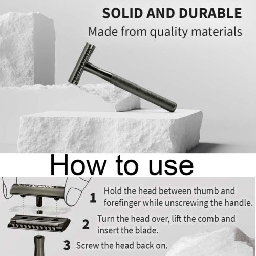 Men Shaving Safety Razor Premium Single Blade Double-Edged Safety Razor & Kit - Picture 4 of 8