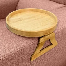Wooden Sofa Armrest Tray Table Clip Holder Round Sofa Couch Arm Holder Organizer